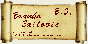 Branko Sailović vizit kartica